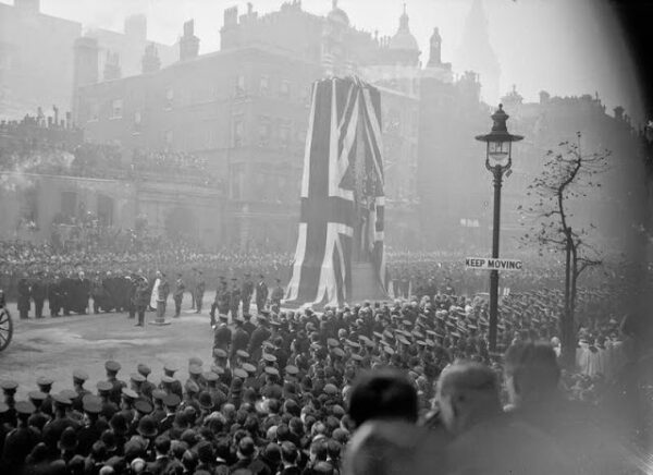 ‘Unveiling of the Cenotaph London and funeral of the Unknown Soldier,Armistice Day 1920
